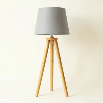 Hill Bluff Floor Lamp With A Plain Fabric Shade - Gray (synthetic illustration; no displayed measurements)