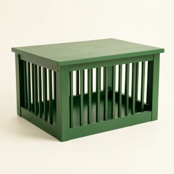 Fern Field Empty Furniture-Style Pet Crate - Green (synthetic illustration; no displayed measurements)