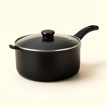 Prime Chef Non-Stick Aluminum Sauce Pan With Lid (synthetic illustration; no displayed measurements)