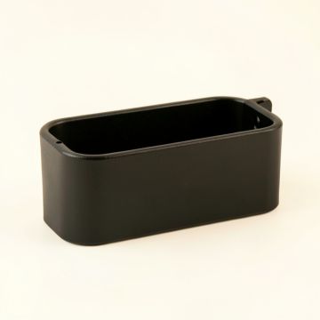 Cedar Bluff Empty Railing Planter With Integral Brackets - Black (synthetic illustration; no displayed measurements)