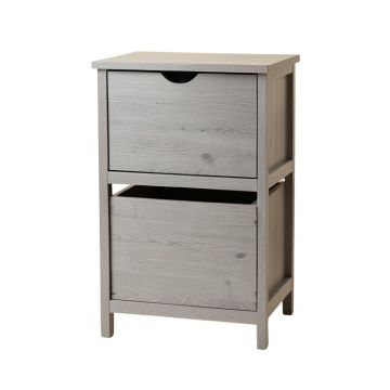 Willow Crest Freestanding Pull-Out Hamper Cabinet - Gray