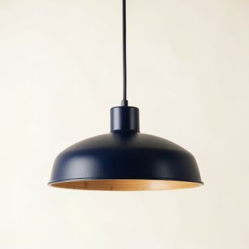 Oak Bluff Pendant Light Suspended From One Plain Cable - Navy (synthetic illustration; no displayed measurements)