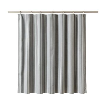 Briar Canyon Shower Curtain Hanging Flat From A Plain Rod - Gray
