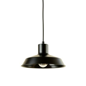 Dune Bend Pendant Light Suspended From One Plain Cable - Black