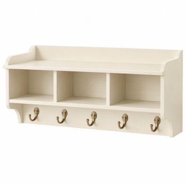 Holly Dale Wall-Mounted Entryway Organizer Shelf - Cream