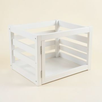 Dawn Bridge Empty Furniture-Style Pet Crate - White (synthetic illustration; no displayed measurements)