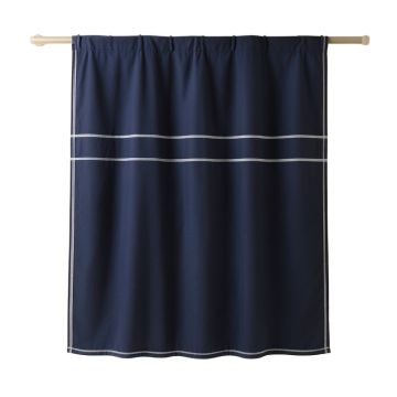 Bay Crossing Shower Curtain Hanging Flat From A Plain Rod - Navy