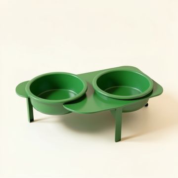 Briar Dale Pet Feeding Stand With Two Plain Empty Bowls - Green (synthetic illustration; no displayed measurements)