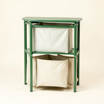 Sage Bluff Laundry Sorting Station With Plain Removable Bags - Green (synthetic illustration; no displayed measurements)