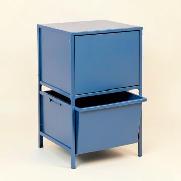Clay Canyon Freestanding Pull-Out Hamper Cabinet - Blue (synthetic illustration; no displayed measurements)