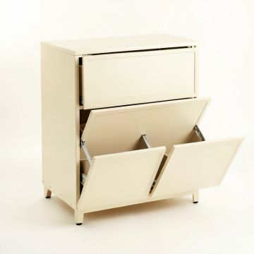 Cedar Bend Freestanding Pull-Out Hamper Cabinet - Ivory (synthetic illustration; no displayed measurements)