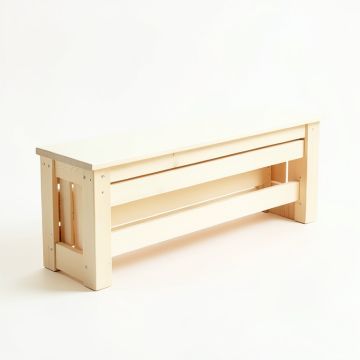 Meadow Bluff Narrow Outdoor Storage Bench - Ivory (synthetic illustration; no displayed measurements)