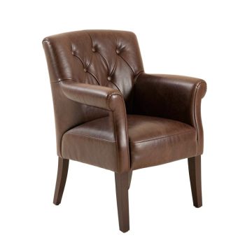Creekmore Tufted Upholstered Parsons Chair In Brown