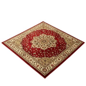 Oldenzaal Oriental Machine Made Power Loom Wool/Polyester Red/Beige/Brown Area Rug