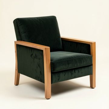 28.37 '' Wide Velvet Armchair (synthetic illustration; no displayed measurements)