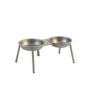 Spruce Crest Pet Feeding Stand With Two Plain Empty Bowls - Gray (synthetic illustration; no displayed measurements)