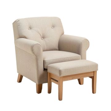 Dontrell 27.5 '' Wide Tufted Armchair And Ottoman (synthetic illustration; no displayed measurements)