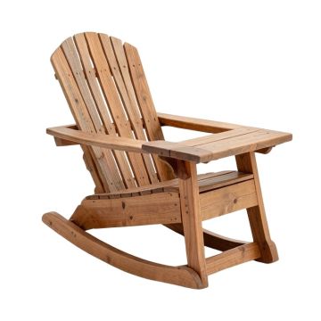 Tubbs Solid Wood Rocking Adirondack Chair With Table