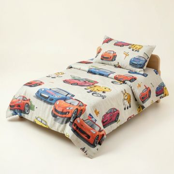 Sirois Animal Zoom Car Racing Baby 9 Piece Crib Bedding Set (synthetic illustration; no displayed measurements)