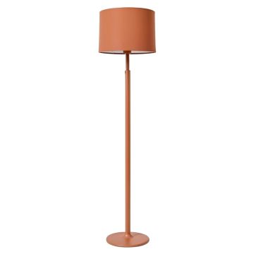 Rowan Dale Floor Lamp With A Plain Fabric Shade - Terracotta