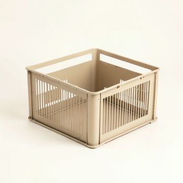 Hazel Bridge Empty Furniture-Style Pet Crate - Beige (synthetic illustration; no displayed measurements)