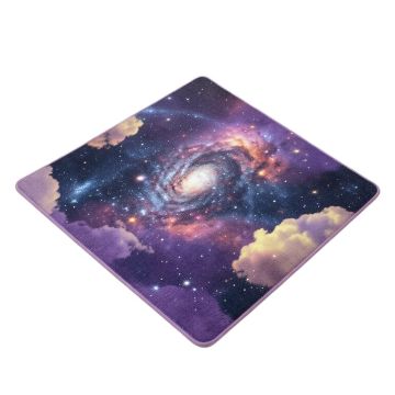 Night Time With Clouds And Stars Space Constellations Depths Of Universe Indigo Pale Kitchen Mat