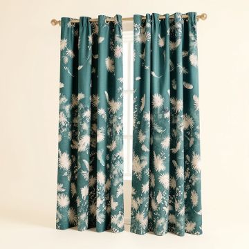Ambesonne Teal And White Curtains (synthetic illustration; no displayed measurements)