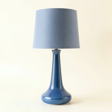 Ash Crossing Table Lamp With A Plain Fabric Shade - Blue (synthetic illustration; no displayed measurements)