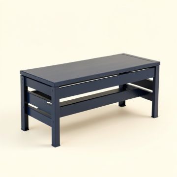 Elm Arc Narrow Outdoor Storage Bench (synthetic illustration; no displayed measurements)