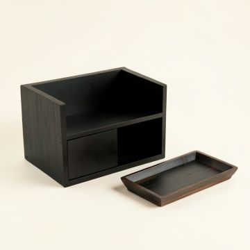 Birch Branch Empty Coffee-Station Organizer - Black (synthetic illustration; no displayed measurements)