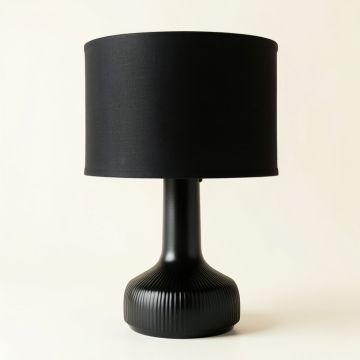 Laurel Dale Table Lamp With A Plain Fabric Shade - Black (synthetic illustration; no displayed measurements)