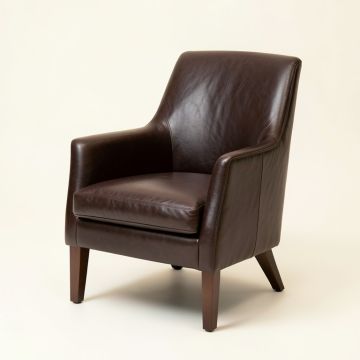 Erisha Leather Upholstered Dining Chair In Espresso (synthetic illustration; no displayed measurements)