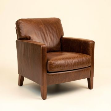 Wallace 34 '' Wide Full Grain Leather Armchair (synthetic illustration; no displayed measurements)