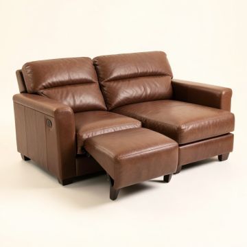 Maumee 103.5 '' Wide Faux Leather Sofa & Chaise With Ottoman (synthetic illustration; no displayed measurements)