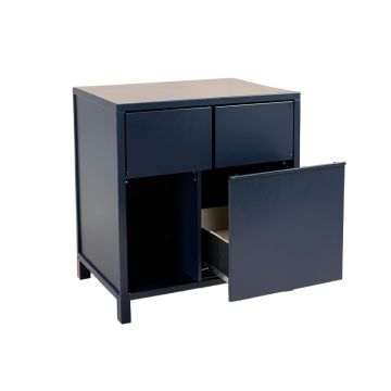 Hill Bluff Freestanding Pull-Out Hamper Cabinet - Navy