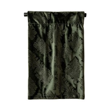 Tudor Applique Damask Sheer Rod Pocket Single Curtain Panel