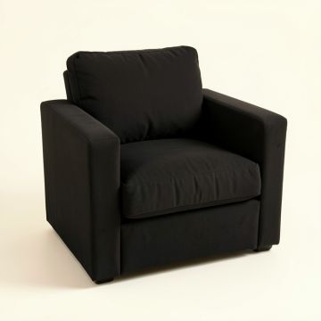 Cedar Crest Upholstered Armchair - Black (synthetic illustration; no displayed measurements)