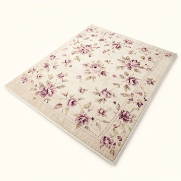 Kacy Floral Plum/Light Beige Area Rug (synthetic illustration; no displayed measurements)