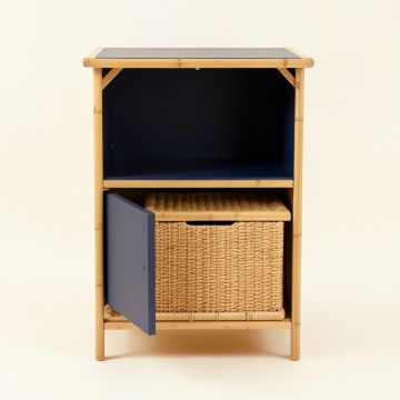 Flint Dale Freestanding Pull-Out Hamper Cabinet - Navy (synthetic illustration; no displayed measurements)