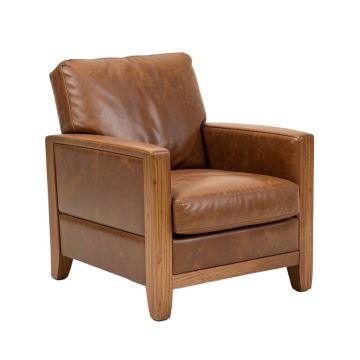 Keomi 34.6 '' Wide Top Grain Leather Armchair