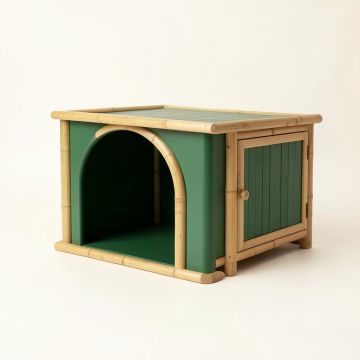 Maple Brook Empty Furniture-Style Litter Enclosure - Green (synthetic illustration; no displayed measurements)