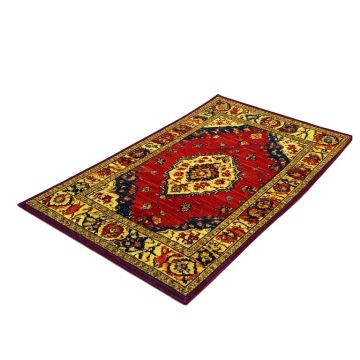 Indus Power Loom Red/Navy/Yellow Rug