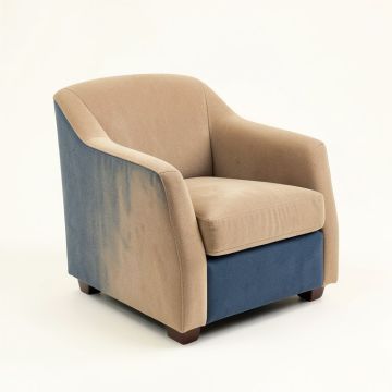 Gaillard Upholstered Parsons Chair In Tan/Blue (synthetic illustration; no displayed measurements)