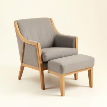 Harmon 25 '' Wide Barrel Chair And Ottoman (synthetic illustration; no displayed measurements)