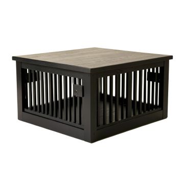 Elm Canyon Empty Furniture-Style Pet Crate - Black