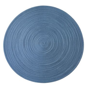 Linden Bend Round Area Rug - Blue