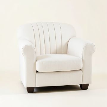 Shore Dell Upholstered Armchair - White (synthetic illustration; no displayed measurements)