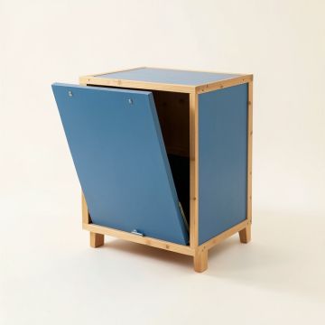 Hill Bridge Freestanding Pull-Out Hamper Cabinet - Blue (synthetic illustration; no displayed measurements)