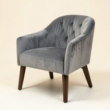 Borghi Tufted Velvet Side Chair In Gray (synthetic illustration; no displayed measurements)