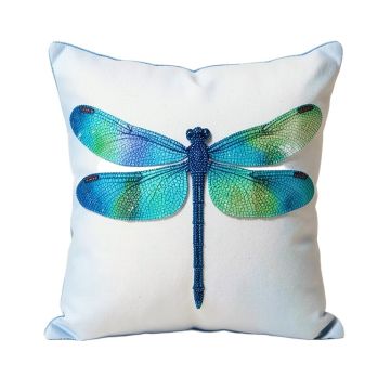 Telford Beaded Dragonfly Square Pillow Cover & Insert